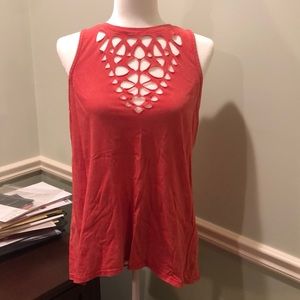 Rock & Republic Red Cut Out Tank Top